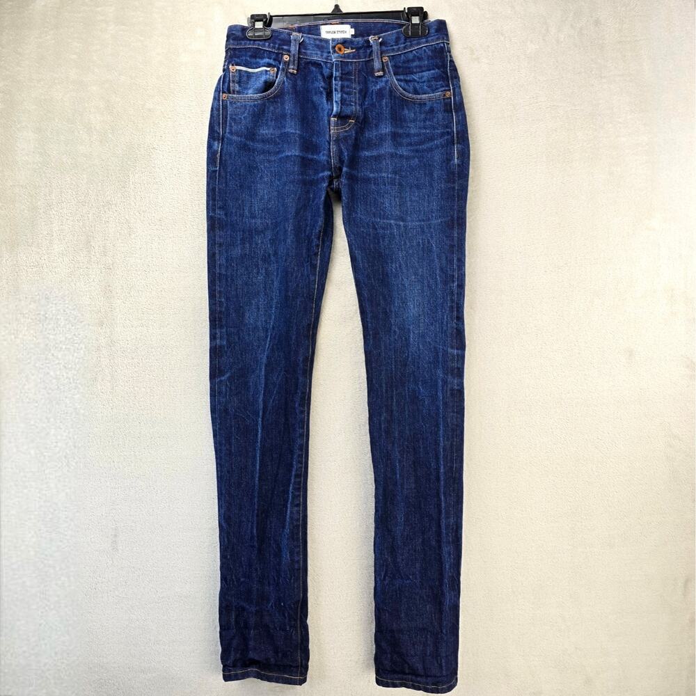 Taylor Stitch Jeans Mens 29x34 Blue White Oak Selvedge Cone Denim Slim Fit